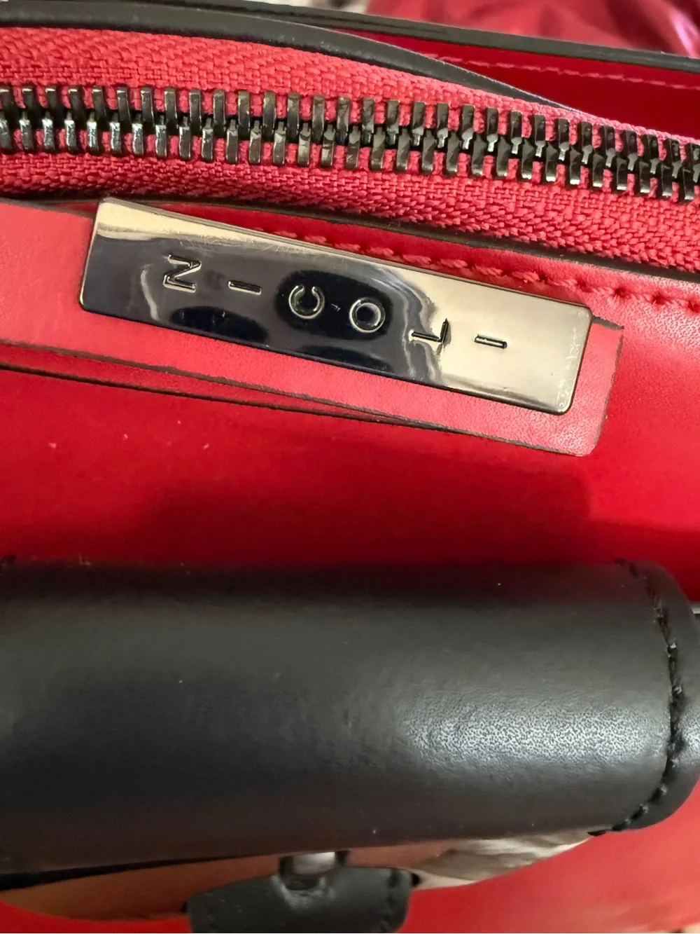 Nicoli Italy Jade 2770A Red & Black Leather Satchel Crossbody Bag NWT